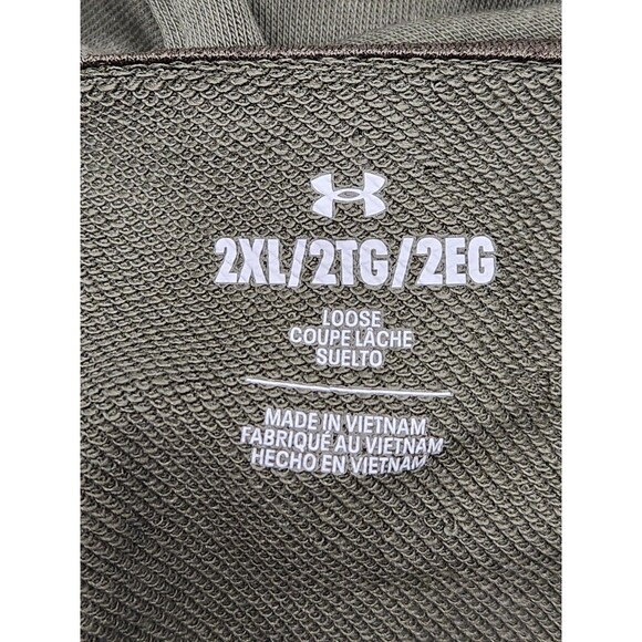 Under Armour Project Rock Short Sleeve Hoodie Men's 2XL Green Bull Gym Training - Picture 3 of 4